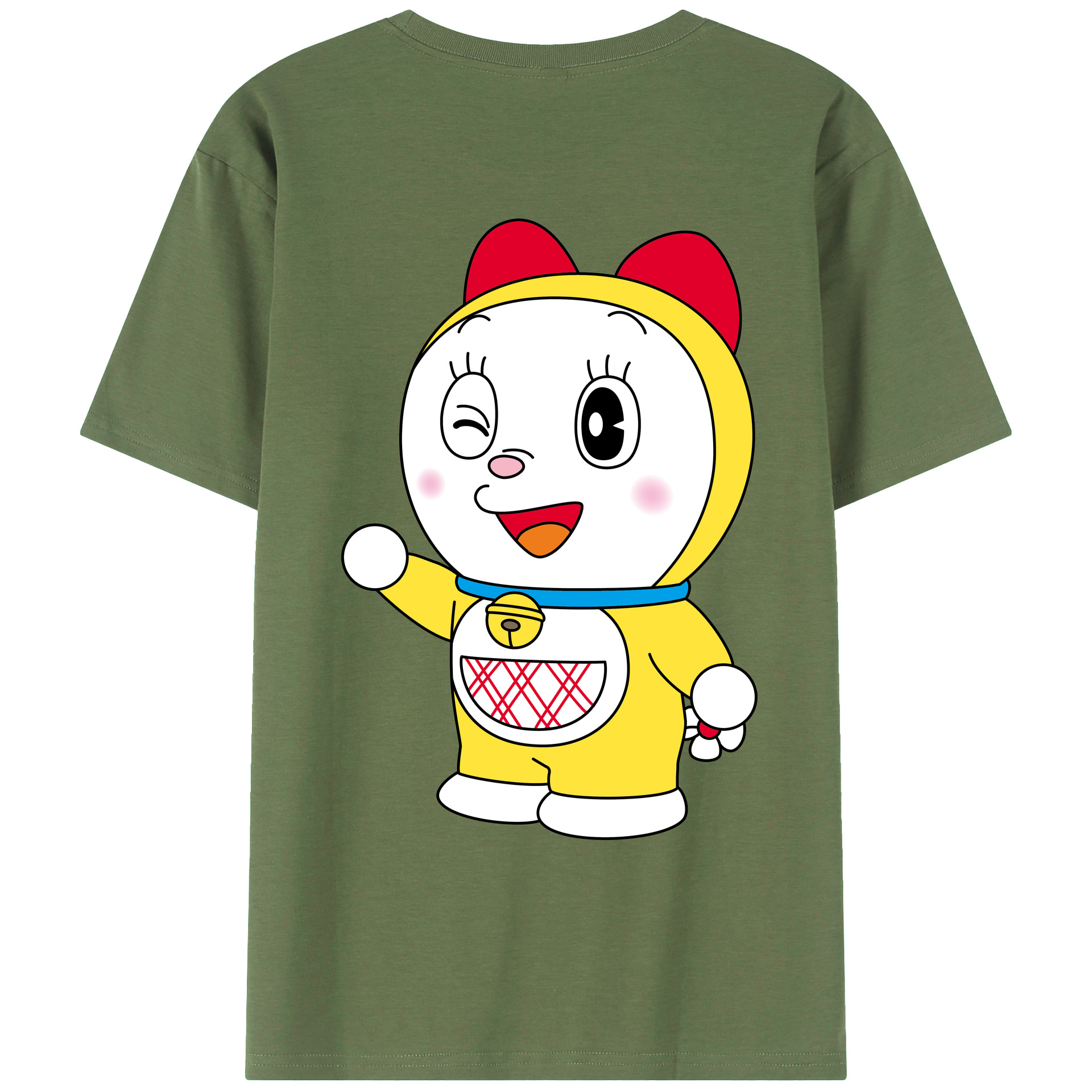 （画像用） ドラえもん ドラミ Doraemon Dorami 綿100％ メンズ半袖Tシャツ（バックプリント） 通気性